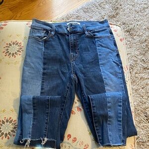 PacSun Two-Tone Blue Cropped Jeans High Rise Jeggings